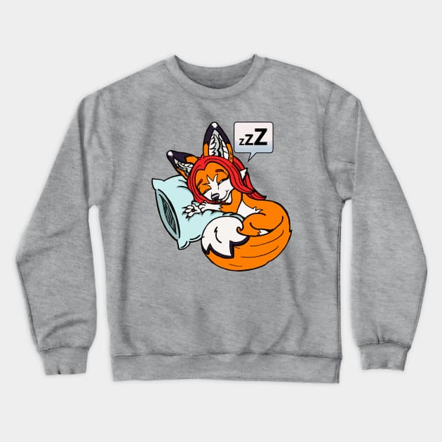 Sleepy Erika Fox Crewneck Sweatshirt by AJWC